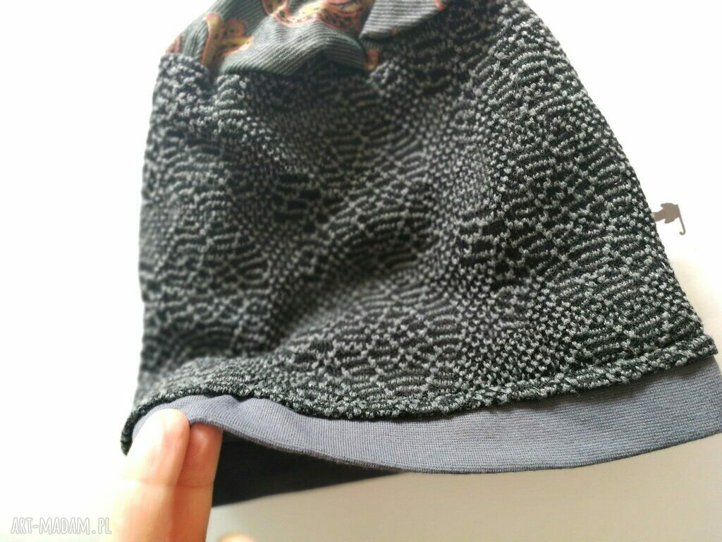 Czapka dziecięca szara koronkowa dla dziewczynki 52-53 cm - boho w dobrym stylu