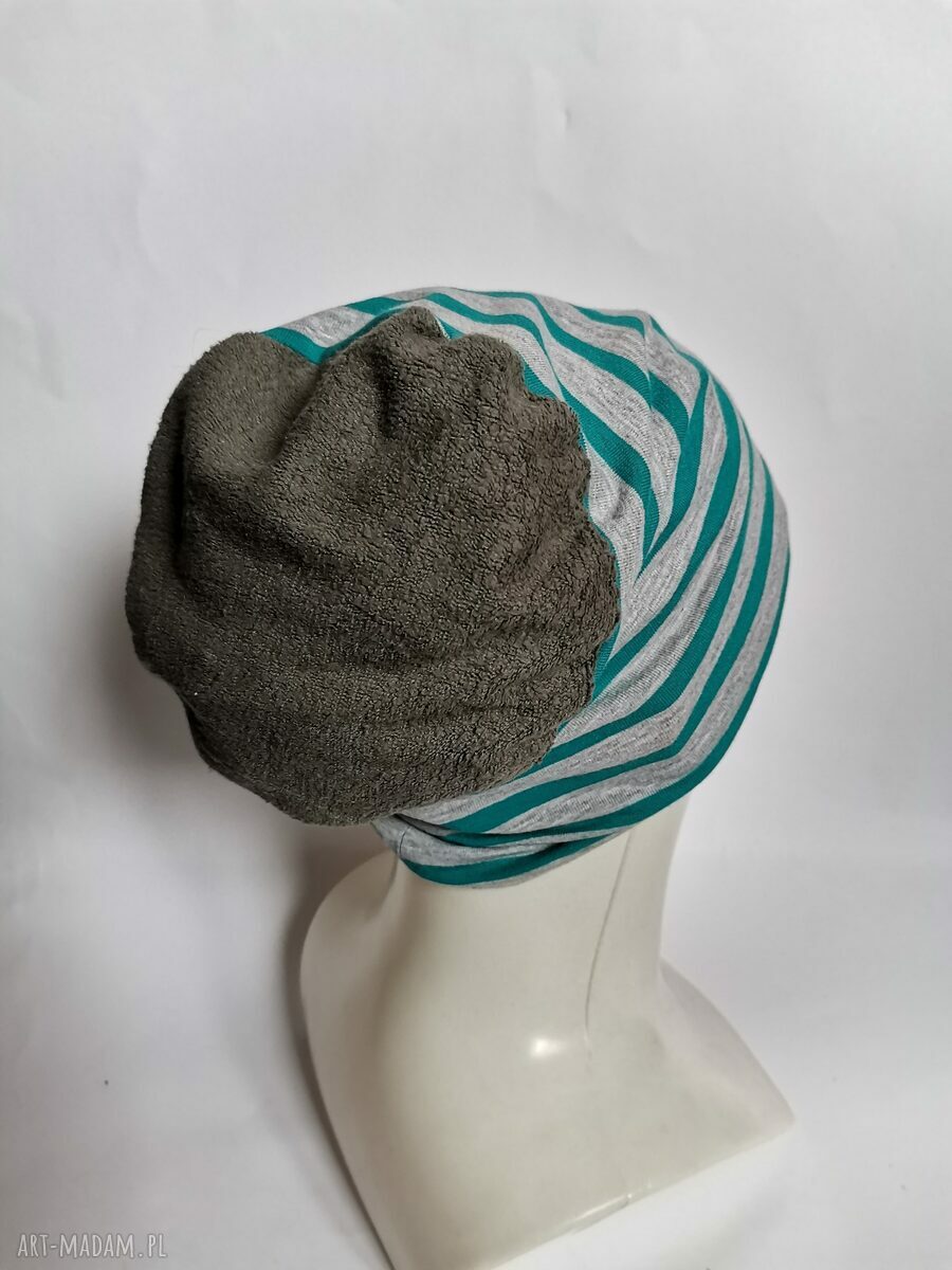 Czapka dziecięca wiosenna na podszewce 8-12 lat - obwód 54-55 cm