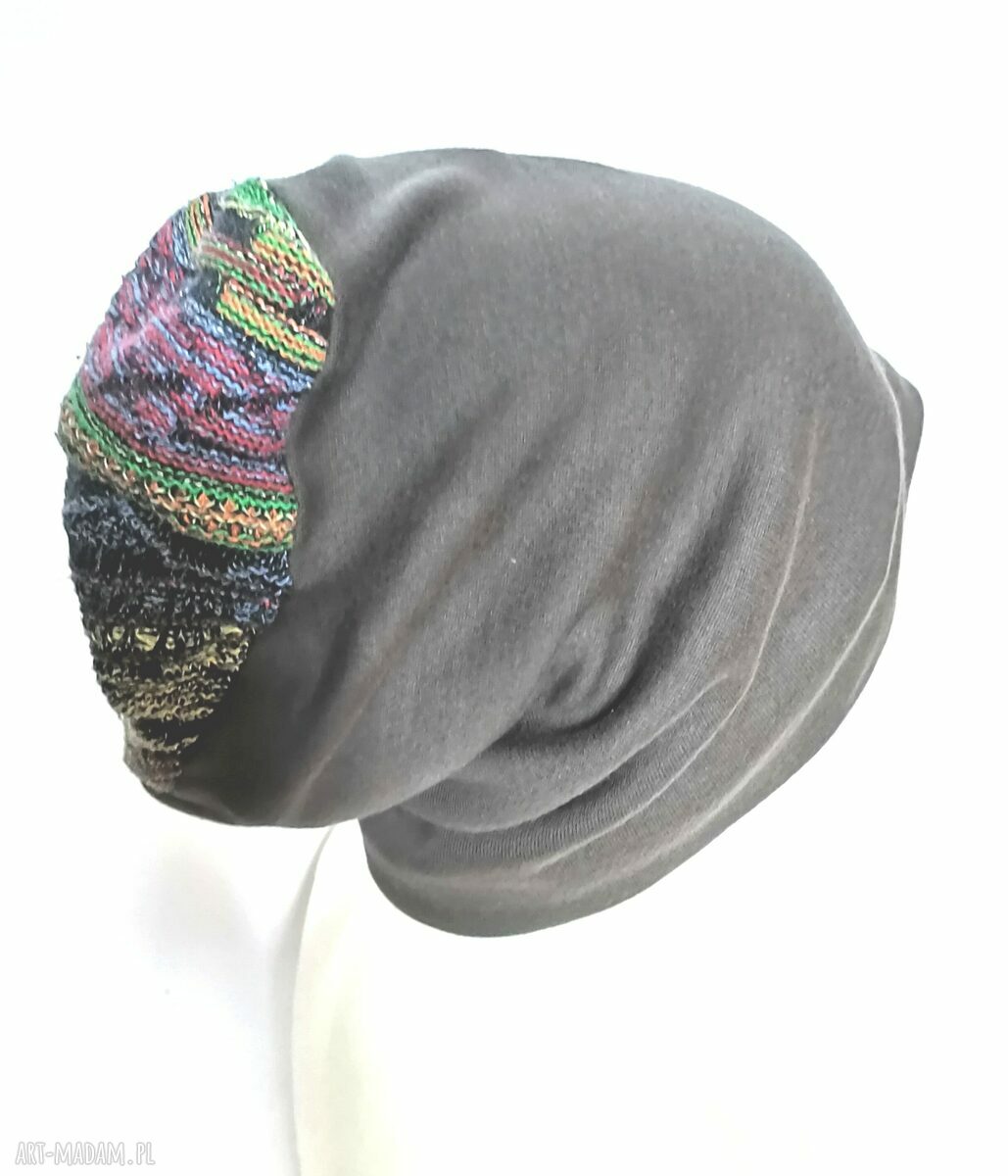 Czapka etno boho folk wiosenna na podszewce - rozmiar uniwersalny