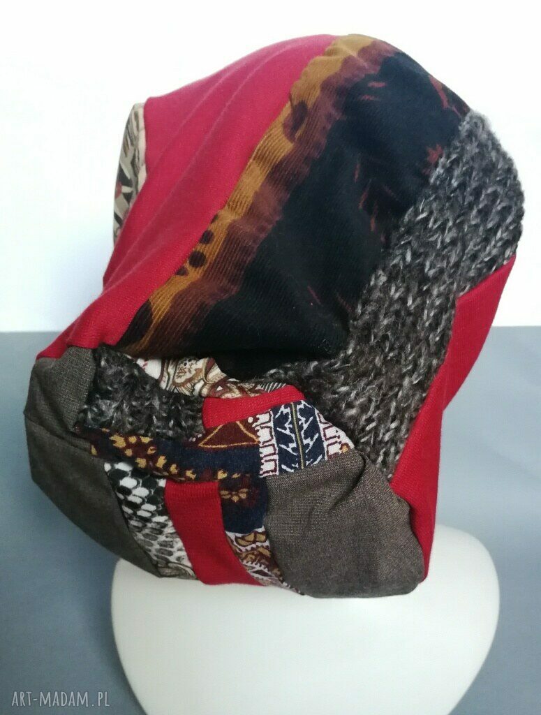 Czapka etno boho handmade patchwork „Orient-Folk” na podszewce