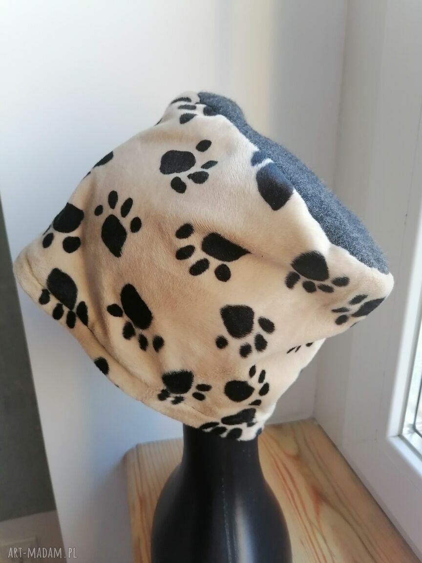 Czapka futerko sztuczne boho-etno z podszewką - rozmiar uniwersalny