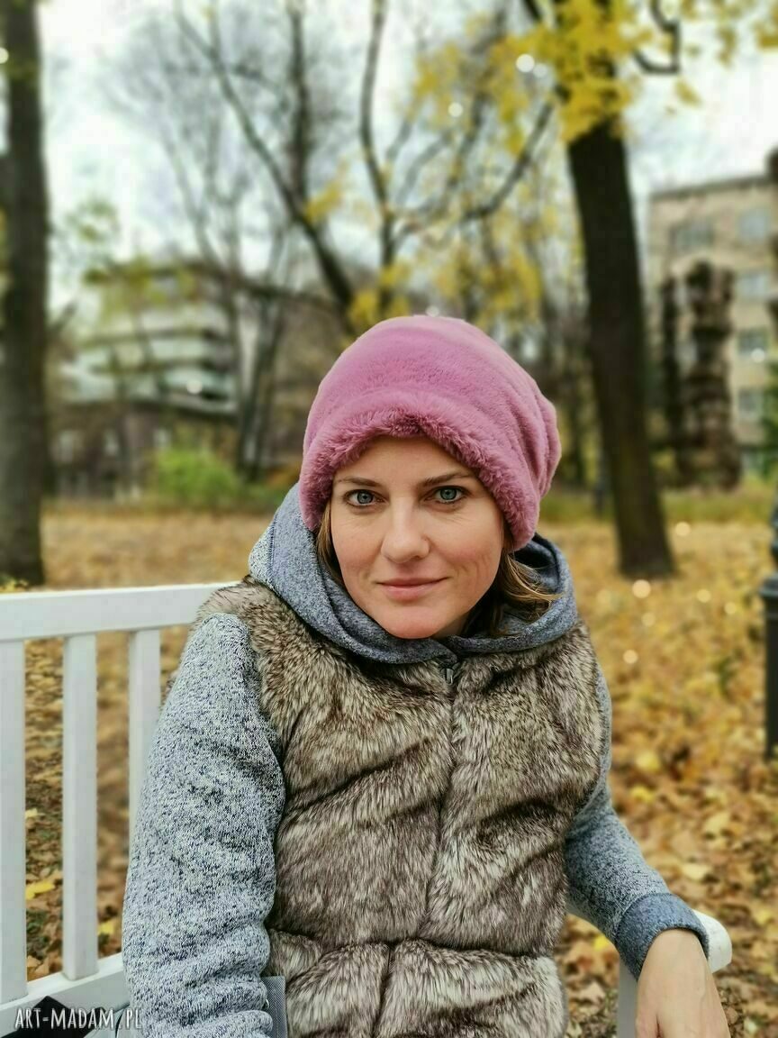 Czapka futrzana zimowa Box T1 w stylu etno boho folk Frida - Ruda Klara