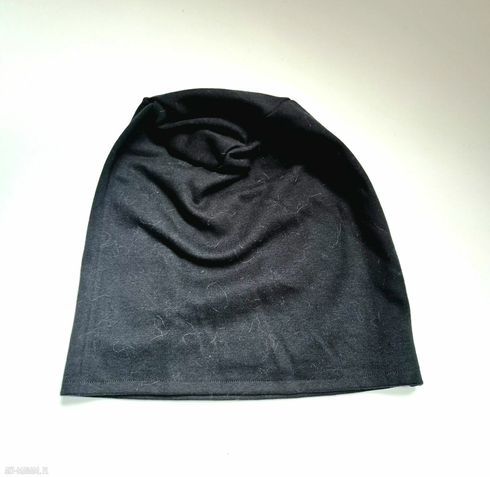 Czapka granatowa unisex z dzianiny - handmade bez podszewki