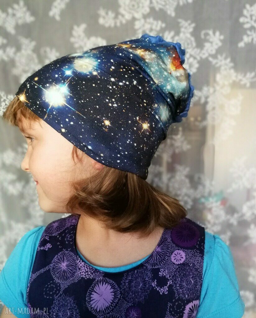 Czapka kosmiczna unisex na wiosnę dla dziecka 1-2 lata