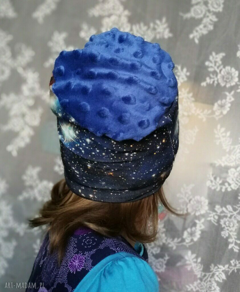 Czapka kosmiczna unisex na wiosnę dla dziecka 1-2 lata