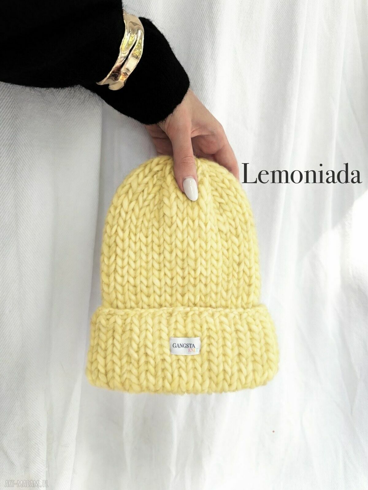 Czapka Lily z 100% wełny w kolorze lemoniady