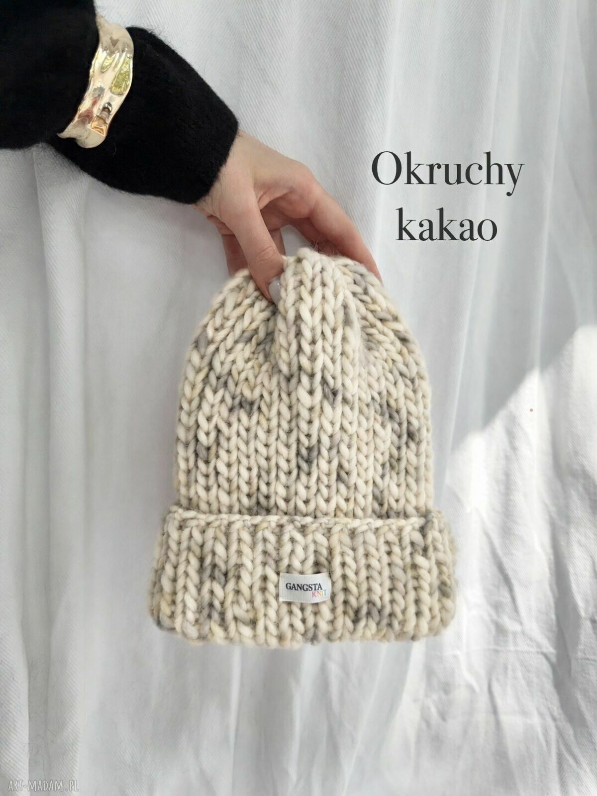Czapka Lily z 100% wełny w kolorze okruchów kakao