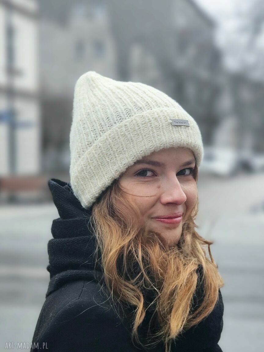 Czapka luxe alpaka wełniana drutach prezent chunky walentynki