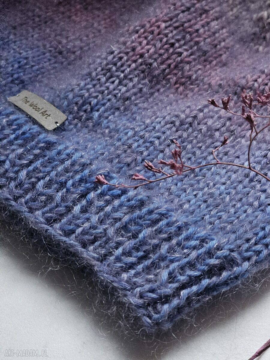 czapki: Czapka Luxe Lilak ręcznie zrobione