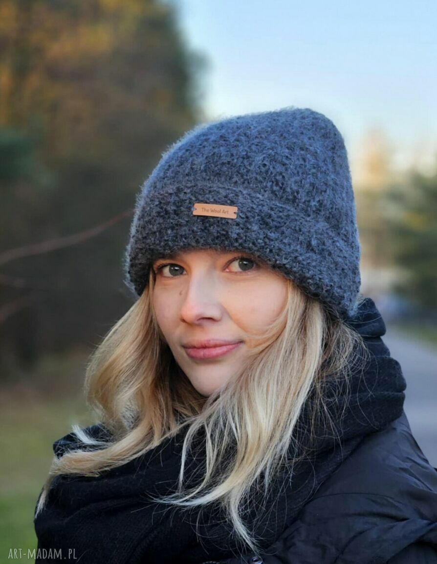Czapka Luxe unisex na drutach - ręcznie dziergana, miękka i elegancka