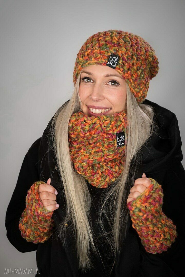 niepowtarzalne czapki melange 34 multikolor - La Czapa ღ art-Madam.pl