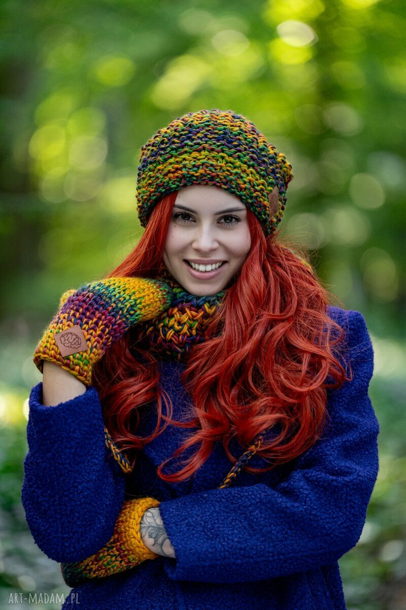 Czapka MERINO 100% Neverland „Kolory” z podszewką bawełnianą - komfort bez drapania