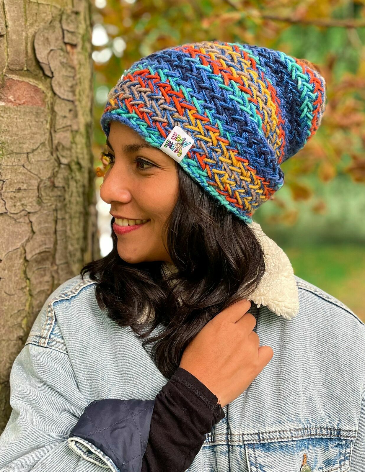 Ciepła i luźna czapka merino 50% „Górski potok” Explorer - handmade dla Ciebie