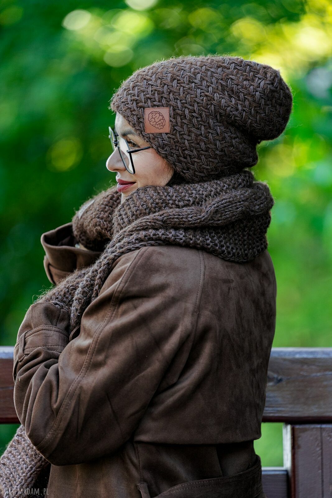 Czapka MERINO Explorer Brązowa z alpaki i jedwabiem