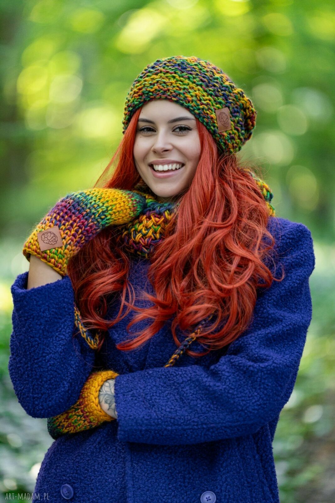 Czapka MERINO 100% Neverland „Kolory” z podszewką bawełnianą - komfort bez drapania
