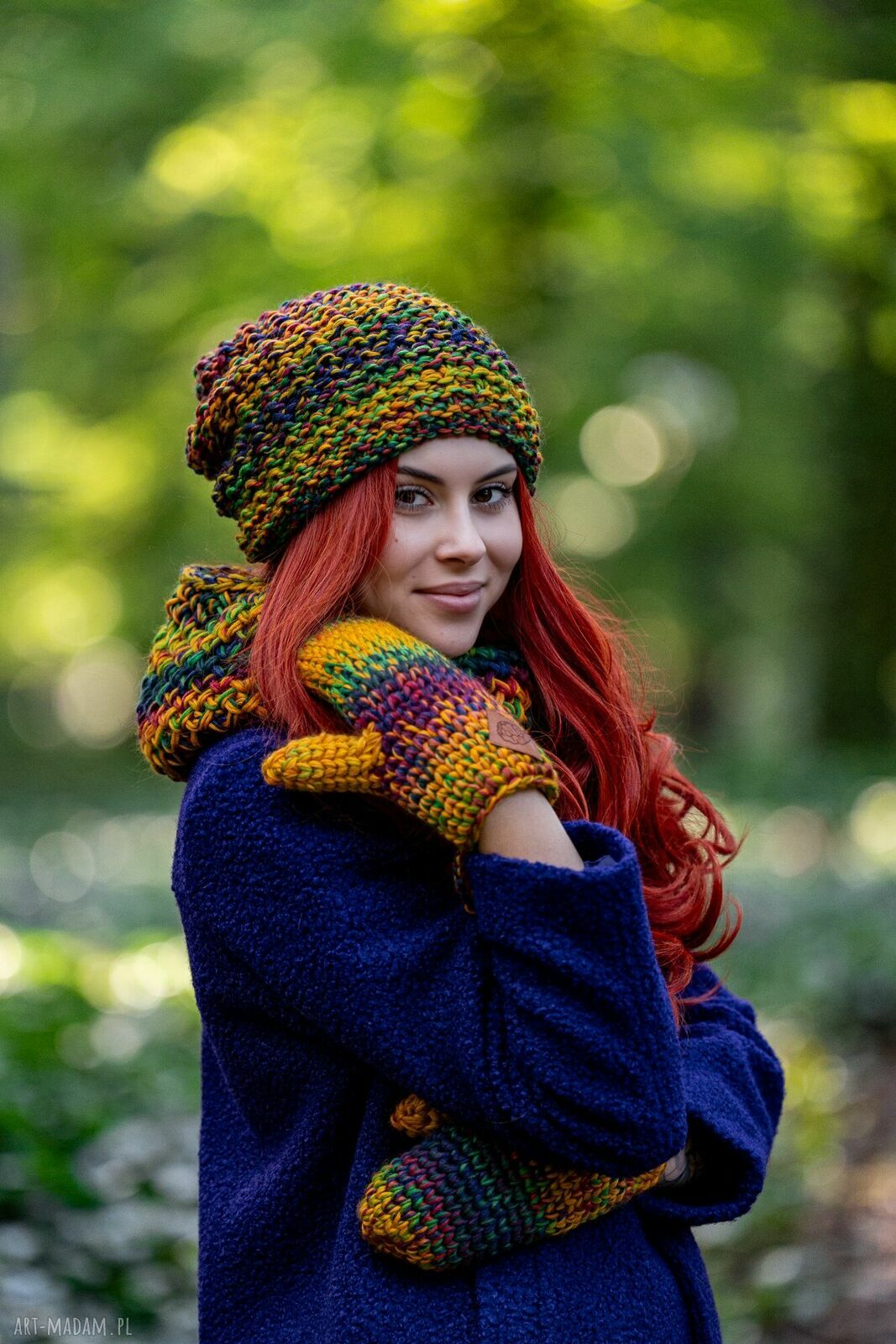Czapka MERINO 100% Neverland „Kolory” z podszewką bawełnianą - komfort bez drapania