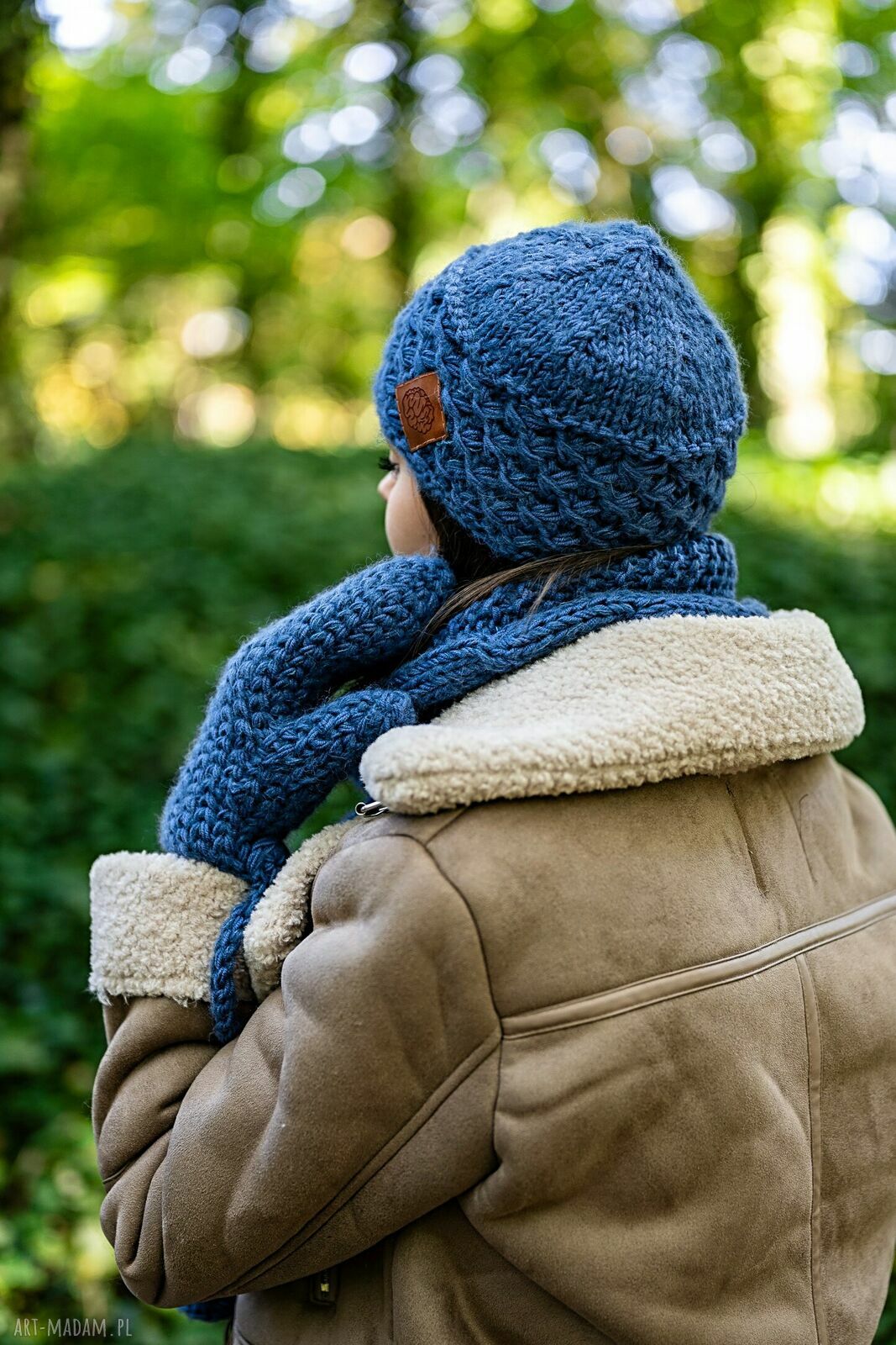 Czapka MERINO Hope „ciemny niebieski” - podszewka z jedwabiu