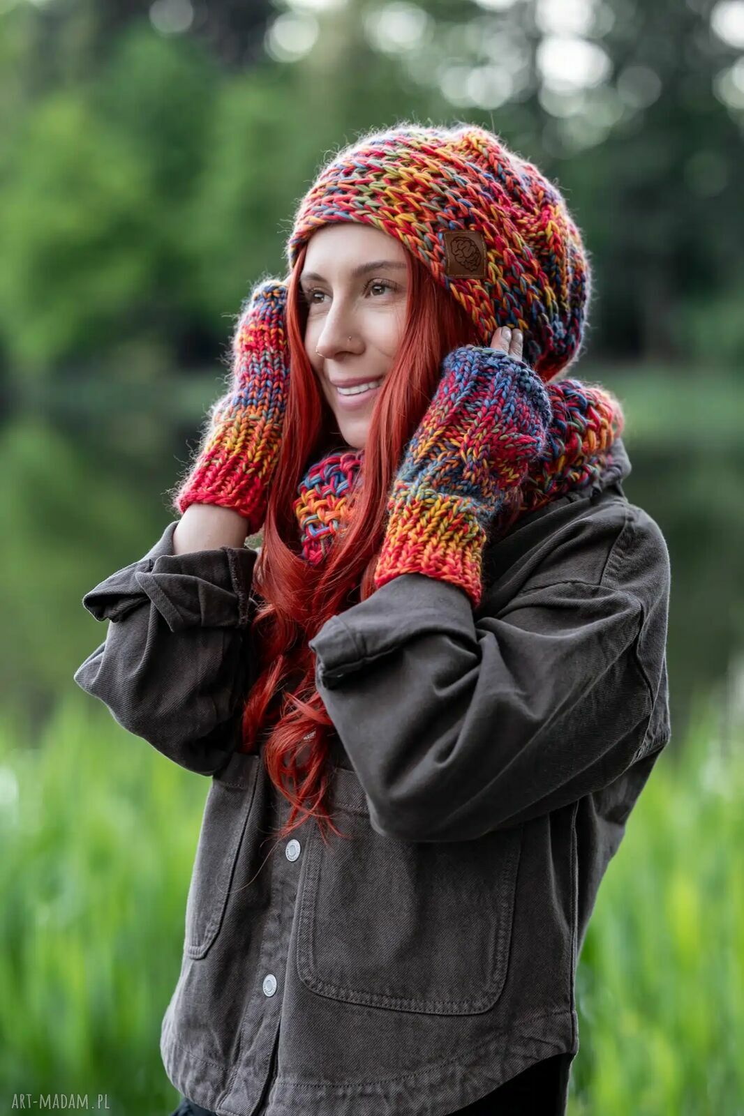 Ręcznie robiona czapka handmade na chłodne dni