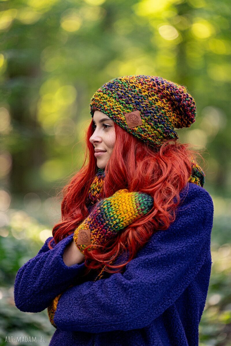Czapka MERINO 100% Neverland „Kolory” z podszewką bawełnianą - komfort bez drapania