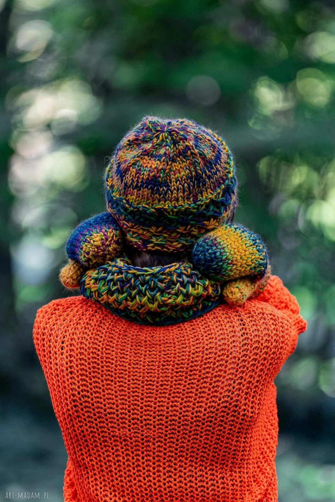 Czapka merino 100% Hope „Kolory” z podszewką bawełnianą