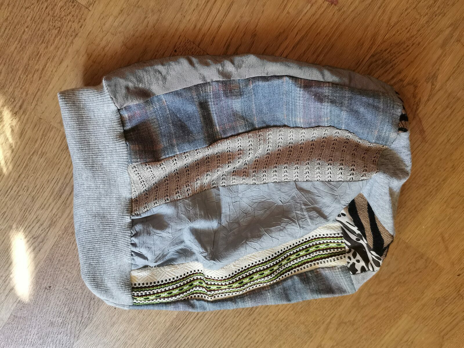 Czapka patchworkowa na podszewce, rozmiar uniwersalny - boho od Ruda Klara
