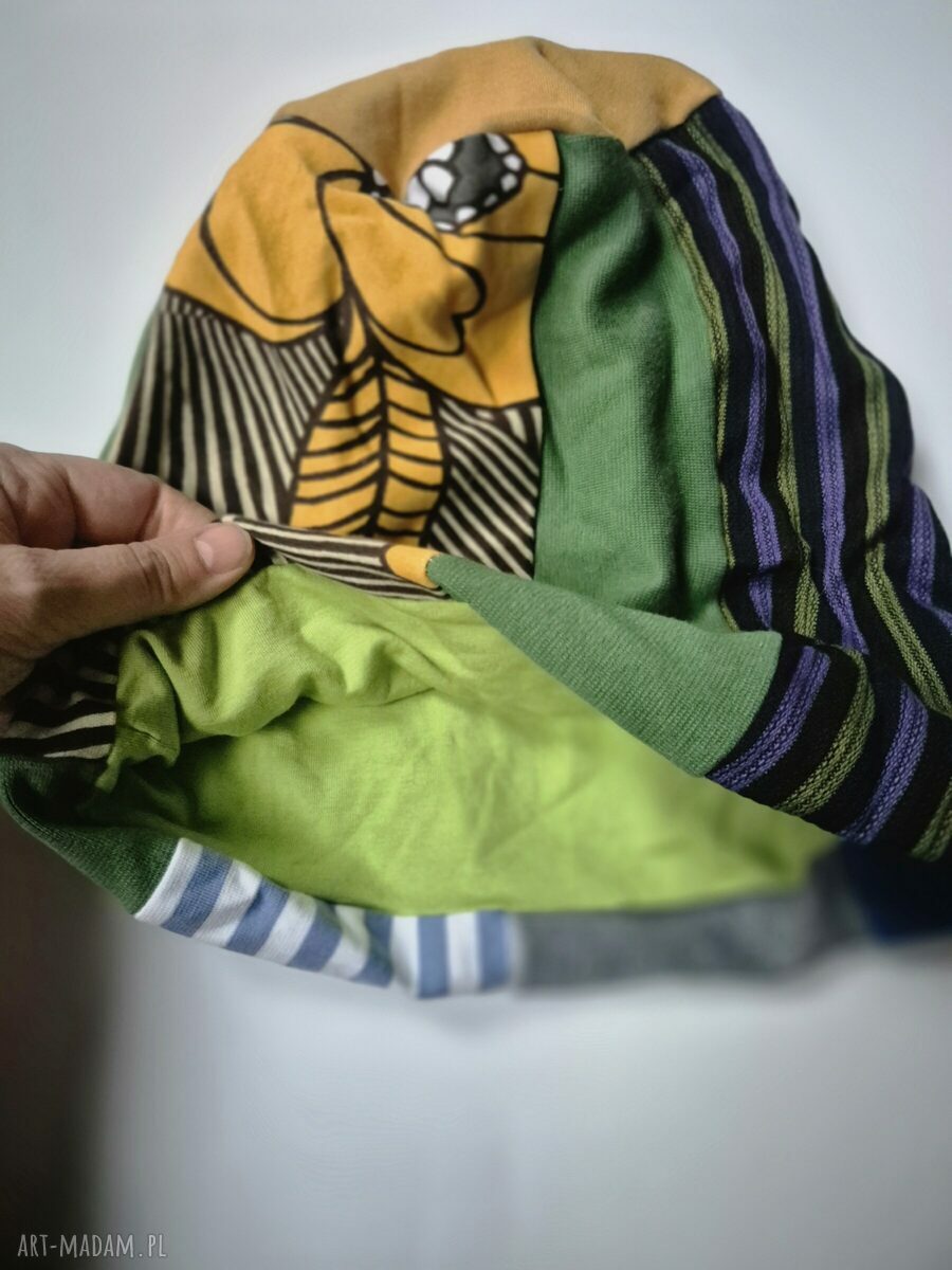 Czapka na podszewce Boho Frida - patchworkowa i wygodna na co dzień