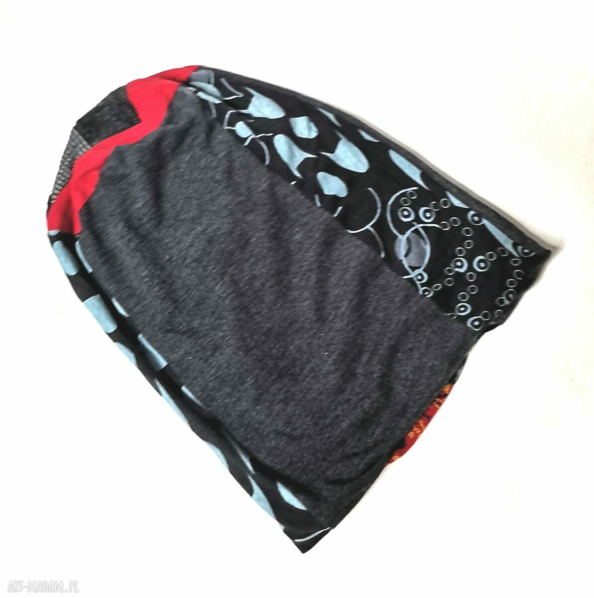 Czapka folk patchworkowa na podszewce - rozmiar R59-69 cm