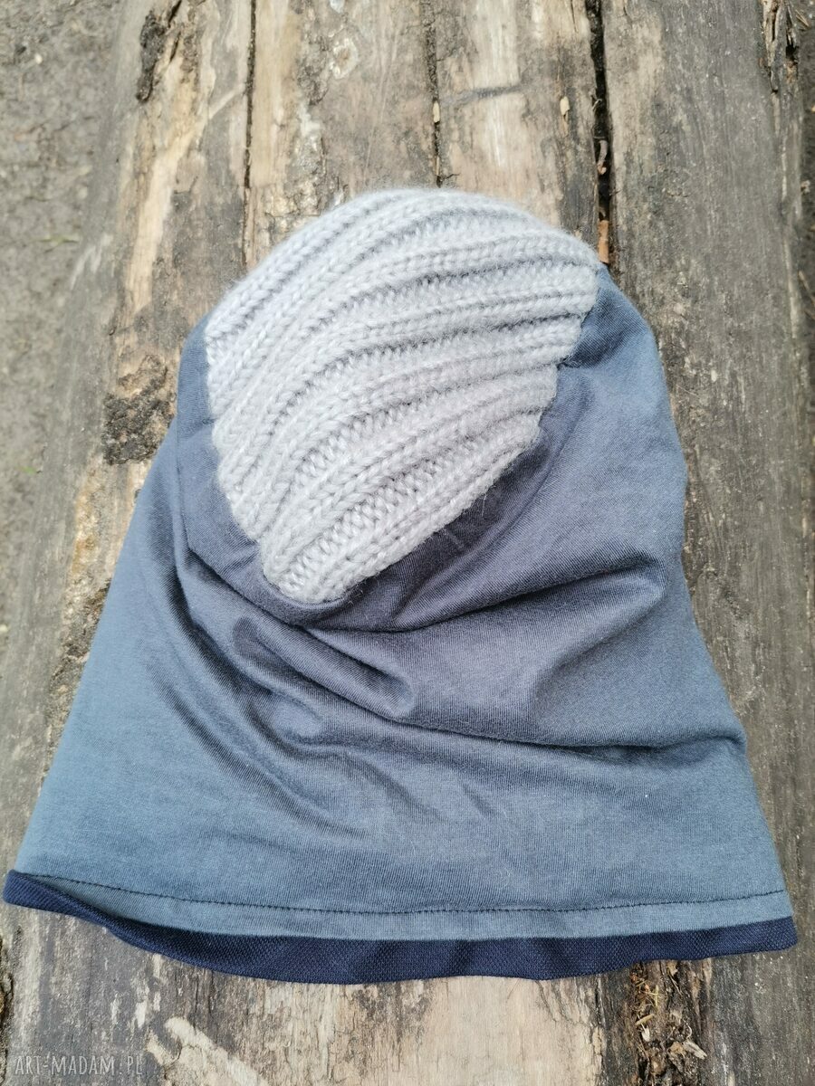 Czapka na podszewce A1 - wiosenna przejściówka boho etno ręcznie farbowana