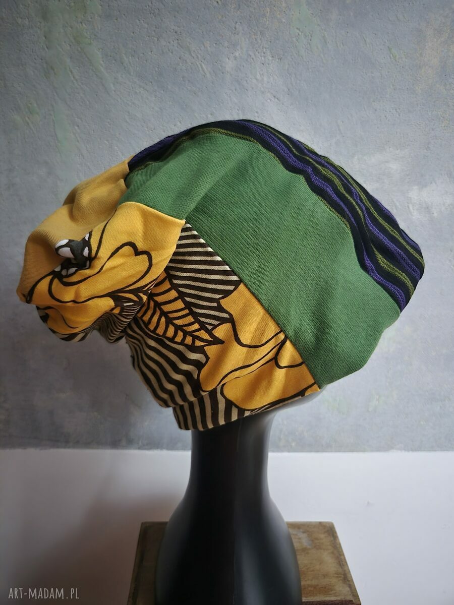 Czapka na podszewce Boho Frida - patchworkowa i wygodna na co dzień