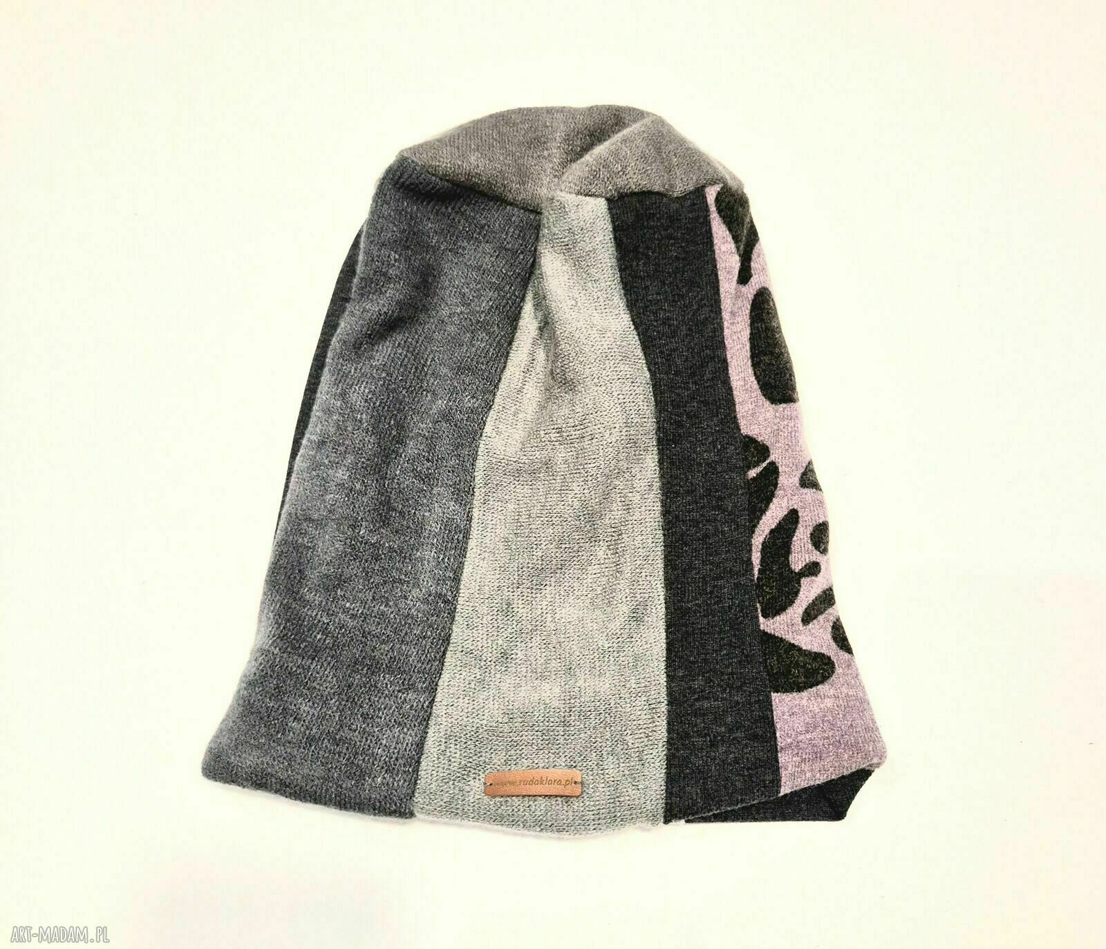 Czapka patchworkowa na podszewce - boho damska M 54-56 cm