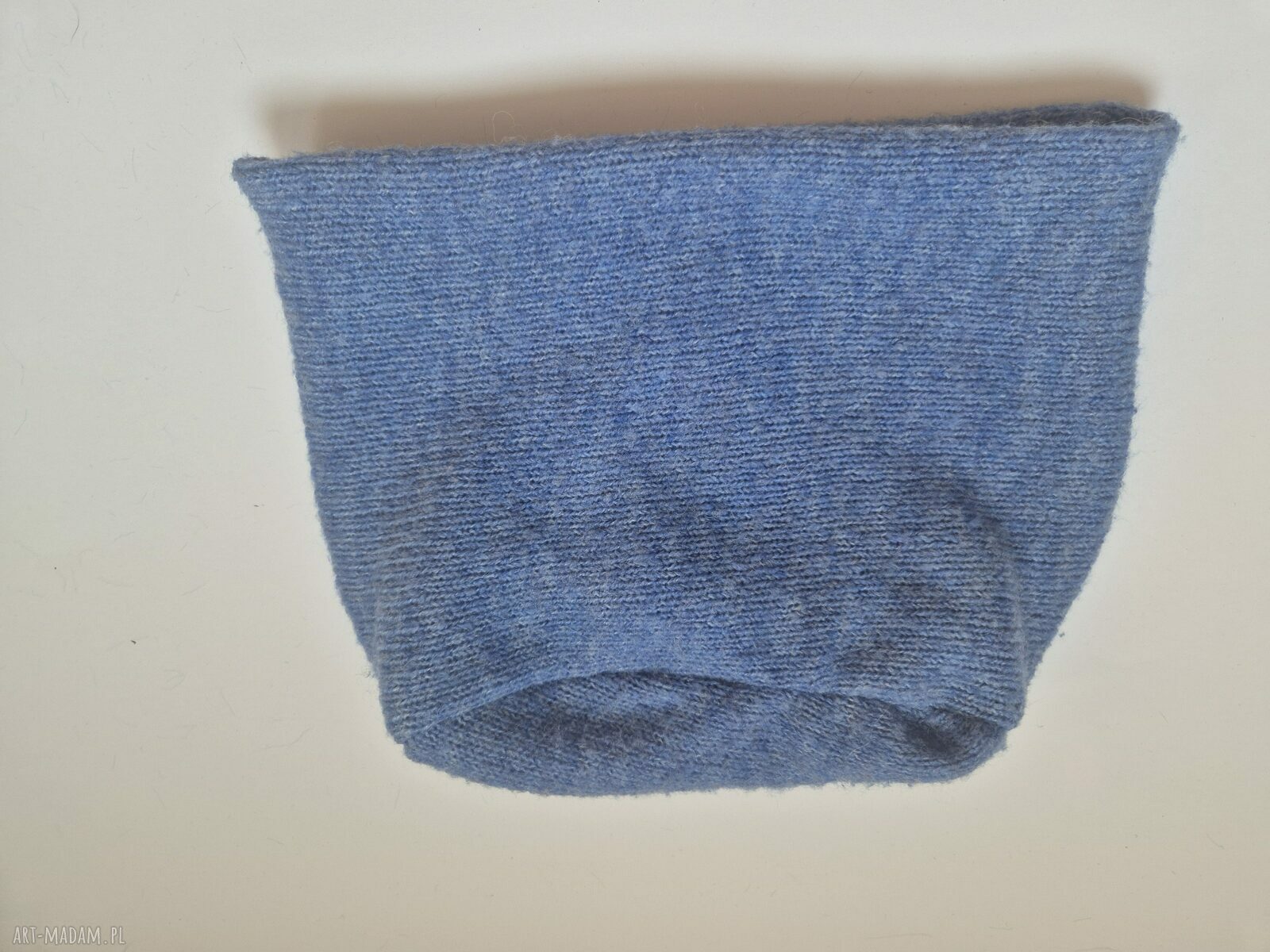 Ciepła niebieska czapka damska na podszewce - rozmiar uniwersalny, handmade