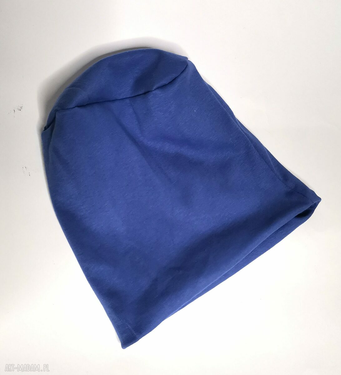 Czapka niebieska unisex - turbanowa i ręcznie robiona