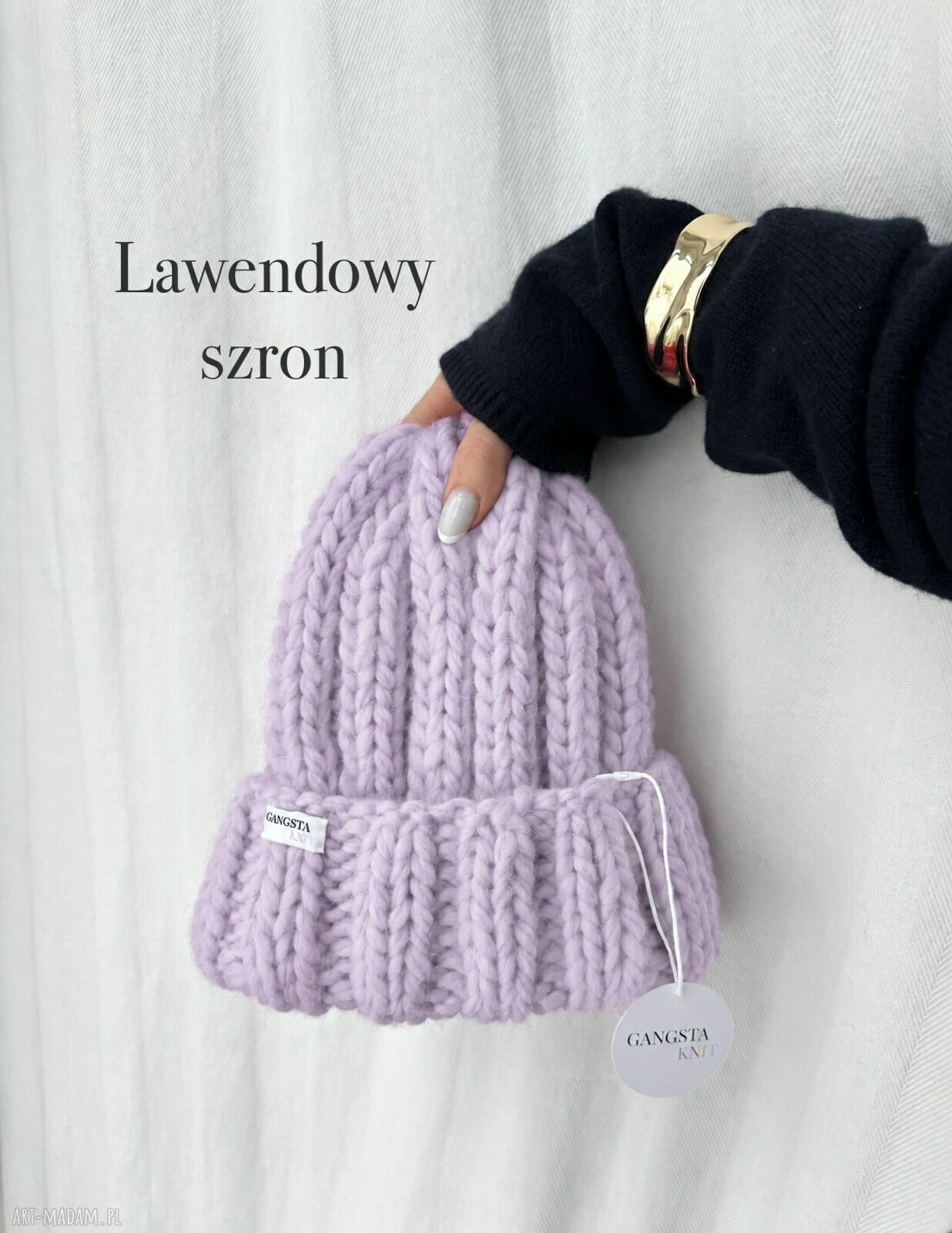 Czapka Nordic z 100% wełny w kolorze lawendowego szronu