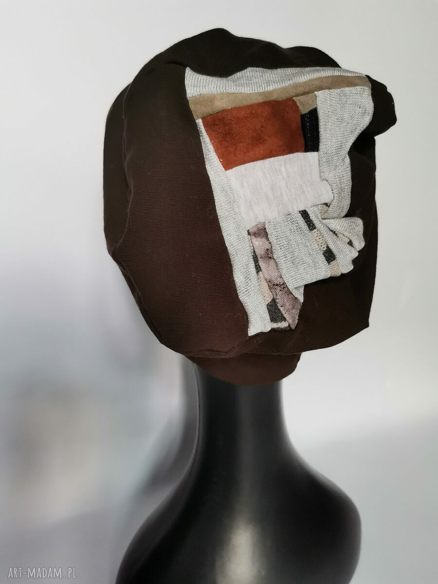 Czapka handmade "Nuda najlepszym przyjacielem dzieciaka" - dzianinowa na podszewce
