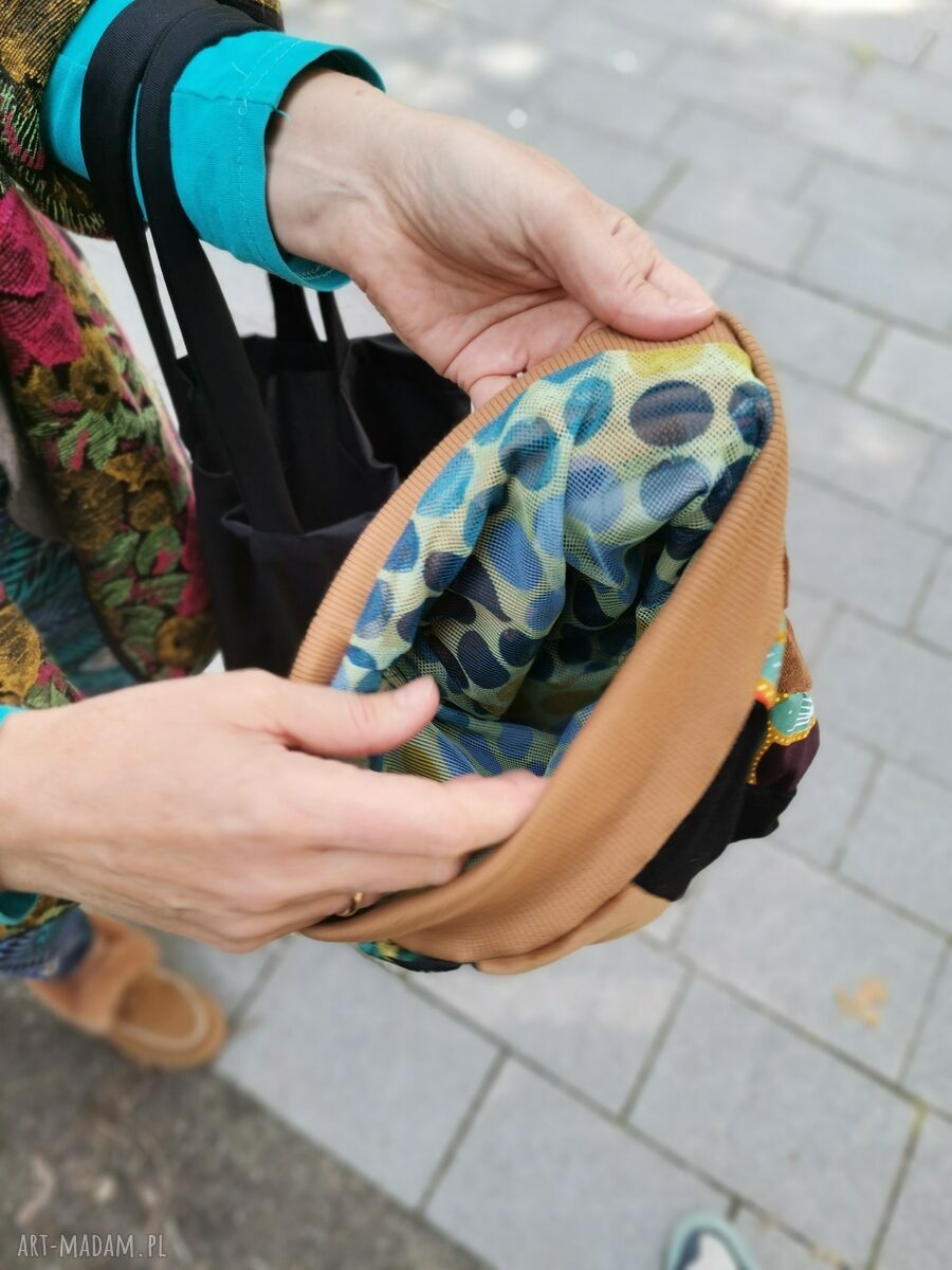 Czapka patchworkowa damska Frida Kahlo na podszewce - rozmiar uniwersalny