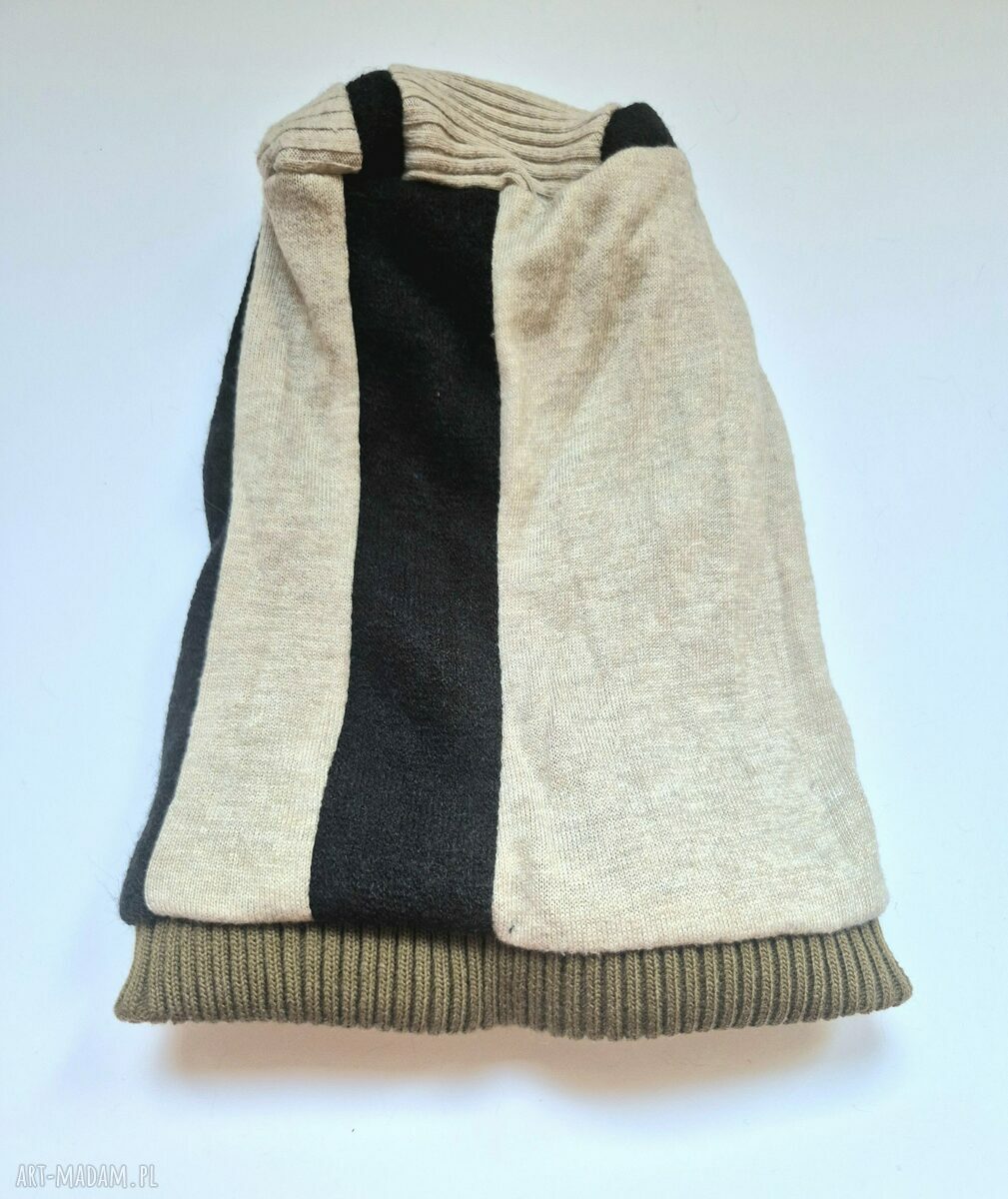 Czapka patchworkowa na podszewce unisex - długa smerfetka rower (rozmiar uniwersalny)