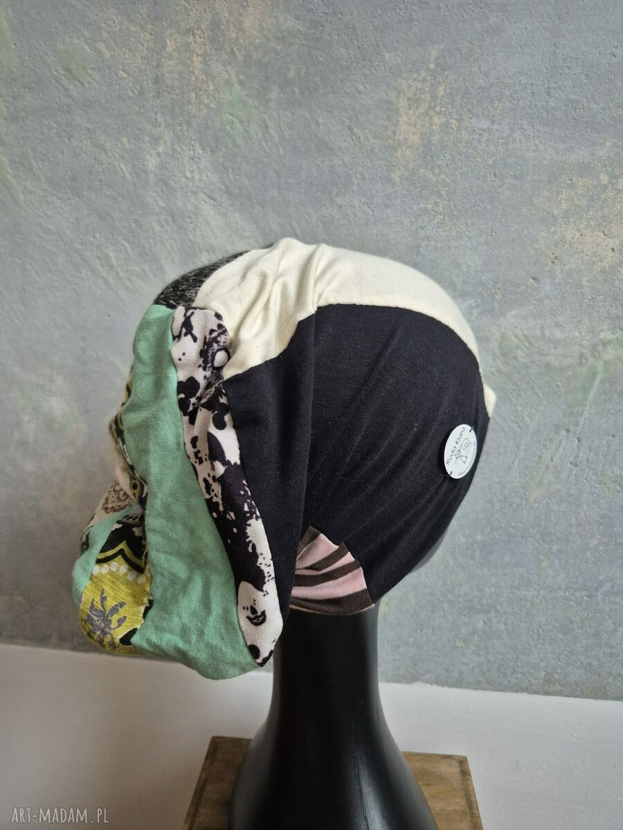 Czapka patchworkowa Smerfetka na podszewce - uniwersalna