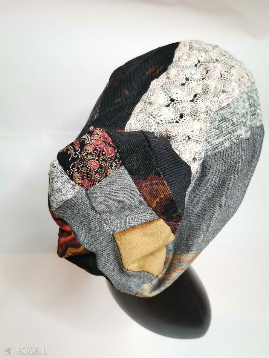 Czapka patchworkowa Frida w kwiaty - etno boho one size