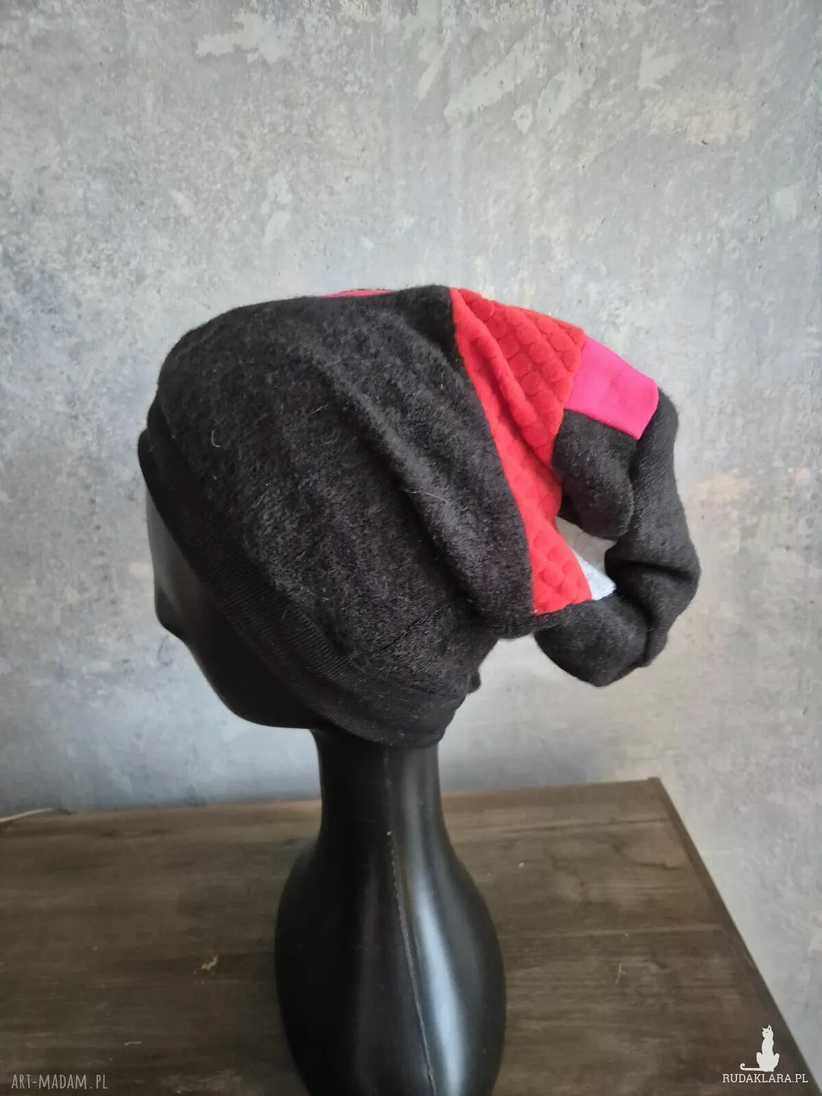 Czapka patchworkowa Smerfetka na podszewce - handmade na co dzień