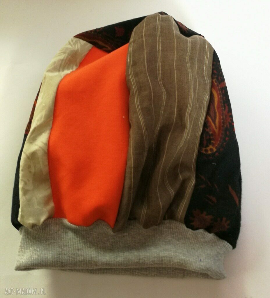 Czapka patchworkowa w stylu boho - kolorowa i handmade