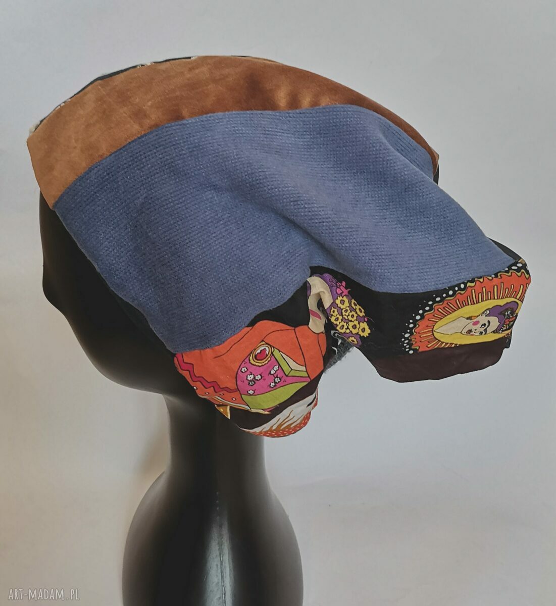 Czapka patchworkowa Frida Kahlo dla kobiet - na podszewce, rozmiar uniwersalny