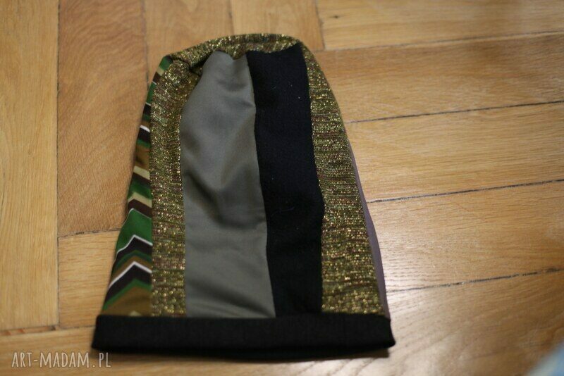 Kolorowa czapka patchworkowa "Smerfetka" z podszewką 57-59 cm
