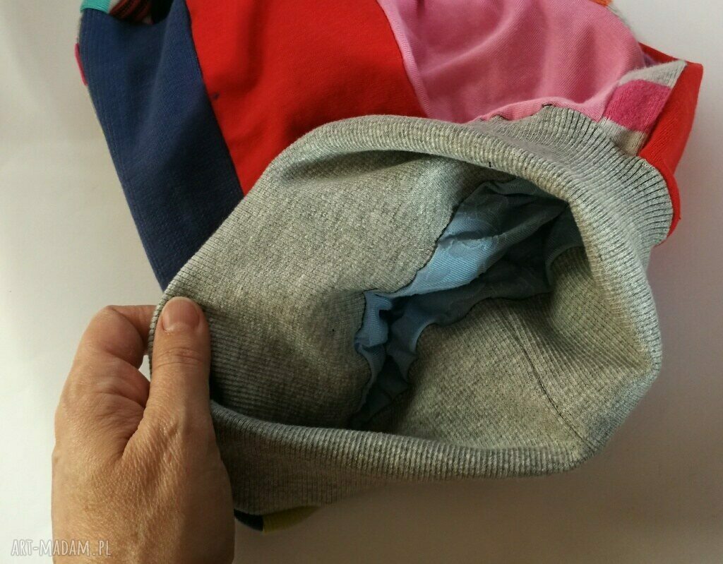 Czapka patchworkowa Smerfetka z podszewką - rozmiar uniwersalny
