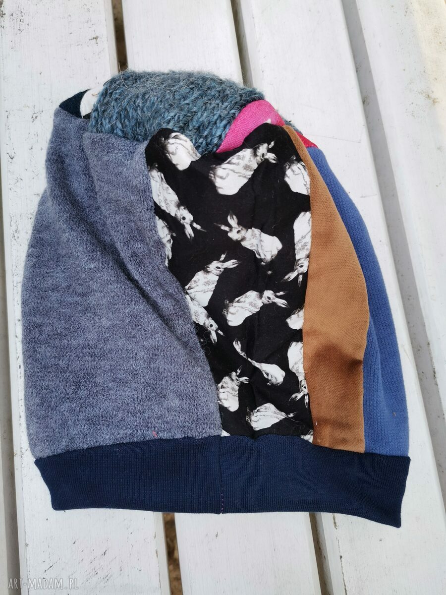 Czapka patchworkowa damska z podszewką - Frida Kahlo