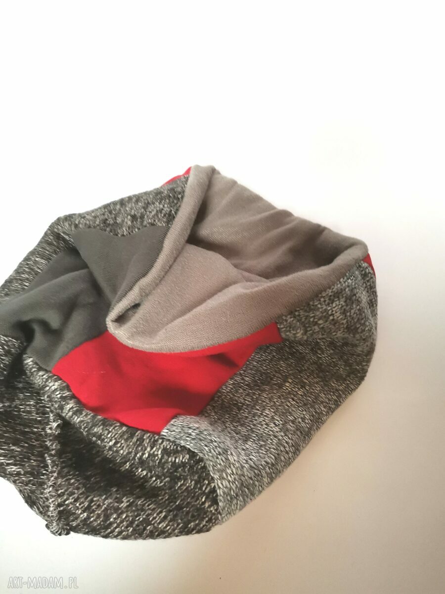 Czapka patchworkowa Ruda Klara - unisex na podszewce, folkowy styl