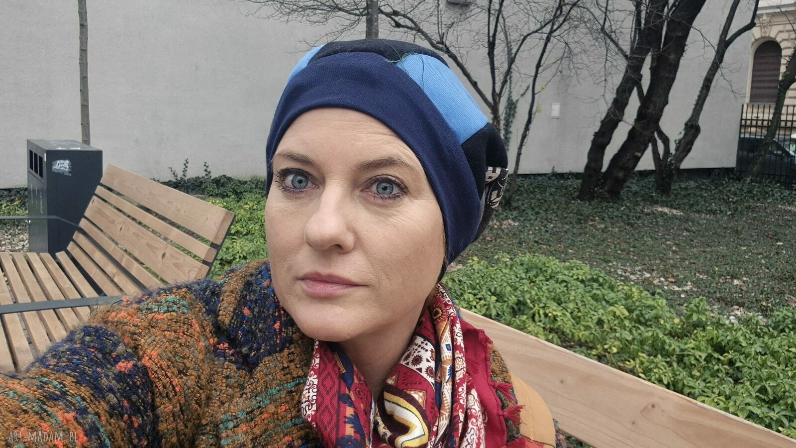 Czapka patchworkowa Ruda Klara - unisex na podszewce, ręcznie robiona