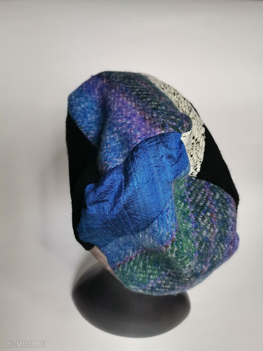 Czapka patchworkowa ciepła “Smerfetka” na podszewce 58-59 cm