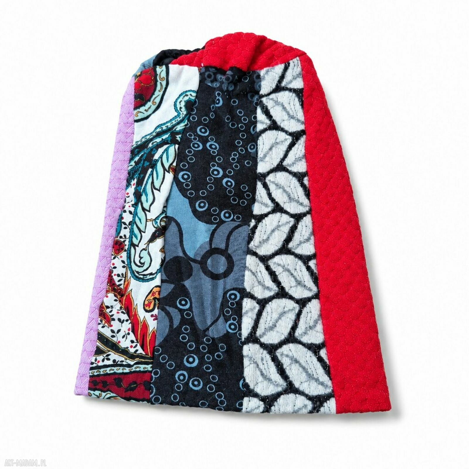 Patchworkowa czapka Smerfetka w uniwersalnym rozmiarze