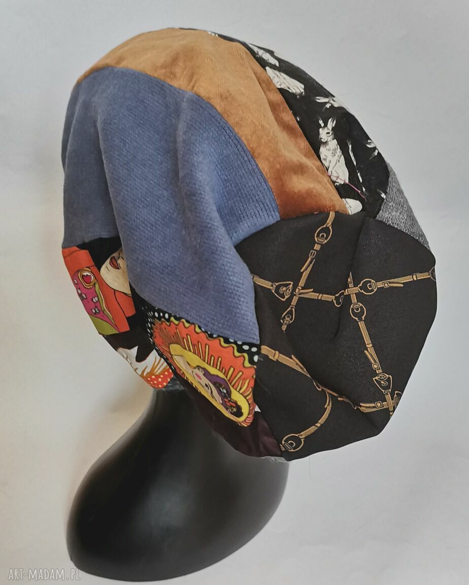 Czapka patchworkowa Frida Kahlo dla kobiet - na podszewce, rozmiar uniwersalny