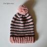 handmade czapki czapka pink gray